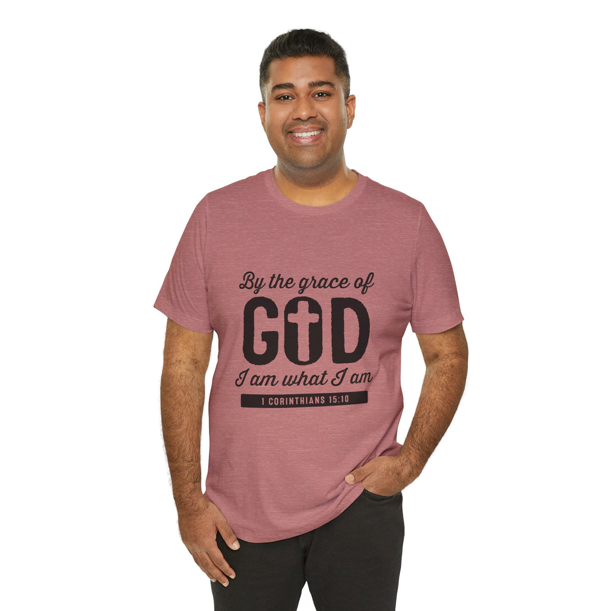By the Grace of God I Am What I Am T-Shirt — Christian Scripture Tee | 1 Corinthians 15:10 | Faith Gift for Women & Men