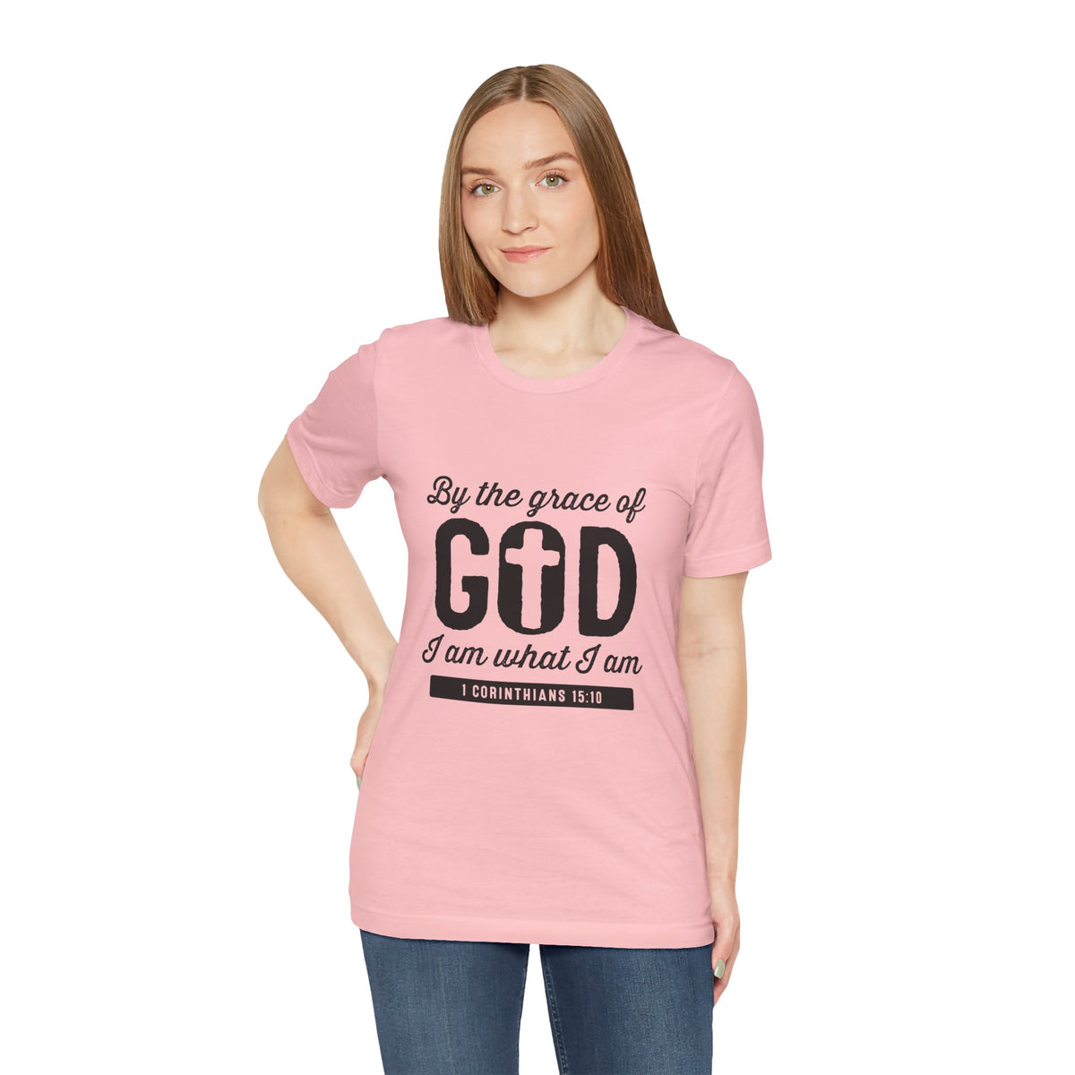 By the Grace of God I Am What I Am T-Shirt — Christian Scripture Tee | 1 Corinthians 15:10 | Faith Gift for Women & Men