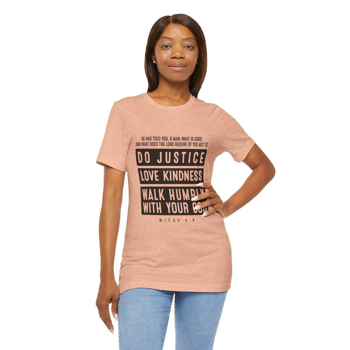 Do Justice Love Kindness Walk Humbly T-Shirt — Micah 6:8 Christian Scripture Tee | Faith Gift for Women & Men
